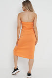 KATCH ME Solid Cargo Pockets Split Tube Dress Dress 