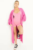 KATCH ME Solid Color Knitted Longline Cardigan Coat 