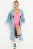 KATCH ME Solid Color Knitted Longline Cardigan Coat 