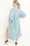 KATCH ME Solid Color Knitted Longline Cardigan Coat 