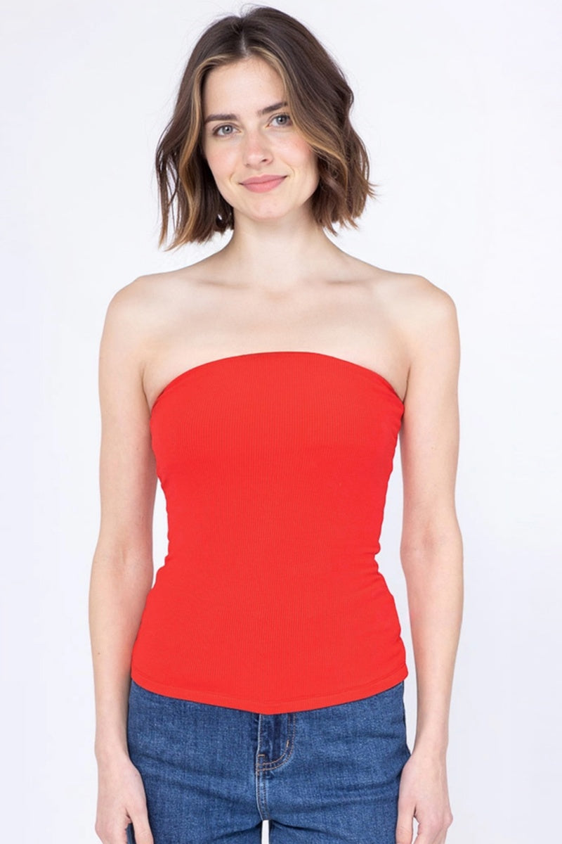 Katchme Stretch Slim Solid Color Sleeveless Tube Top - KATCH ME UK-Tops