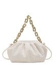 KATCH ME White Towel Chunky Chain Cloud Ruched Strap Bag