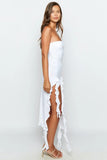 KATCH ME White Tube Ruffle Tassels Bodycon Dress Dress 