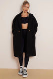 KATCH ME Women's Casual Wide Lapel Button Woollen Coat Coat 