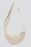 Beige Dumpling Bag High Capacity Shoulder Bag With Adjustable Straps