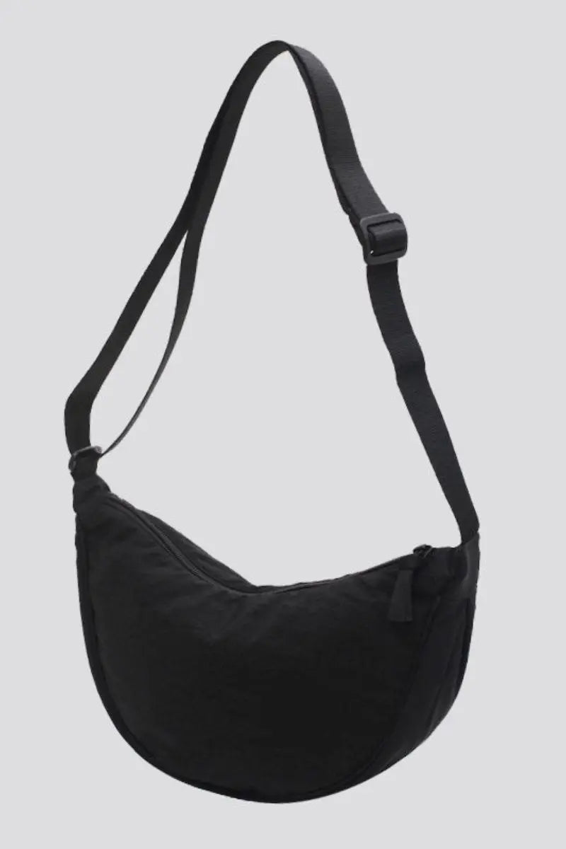 KATCH ME Solid Color Zipper Crossbody Dumpling Bag