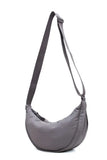 Grey Dumpling Bag High Capacity Shoulder Bag With Adjustable Straps