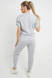 KATCH ME Women's Solid Color Ruched Sleeve Top & Joggers Co-ord 2PCS Co-ord 