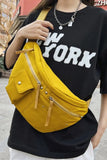 Yellow Versatile Zipper Adjustable Crossbody Bag