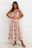 Lovely Spaghetti Strap Tie-Up High Split Maxi Dress