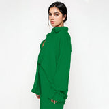 Commuter Solid Collared Tie-Up Long Sleeve Button Shirt & Wide Leg Trousers Co-ord