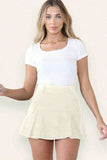 Vintage High Waist Faux Pockets A-Line Mini Skirt