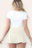 Vintage High Waist Faux Pockets A-Line Mini Skirt