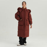 Katch Me Look Women's Leisure Fluffy Hooded Flap Pocket Zipper & Button Thick Coat, Cozy Outerwear Jacket for Winter, Versatile Solid Color Outfits