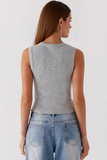 Minimalist Solid Color Sleeveless Button-Up Slim Tank Top