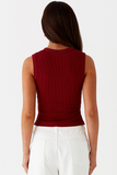 Minimalist Solid Color Sleeveless Button-Up Slim Tank Top
