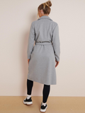 Classy Notch Lapel Double Breasted Waist Tie Thermal Coat