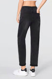 Mid-Rise Wide-Leg Jeans Roll Cuff Vintage Multi-Pocket Street Style