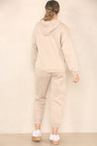 KATCH ME Nude Autumn Casual Sport Fleece Loose Hoodie & Elasticated Trousers Co-ord Co-ord