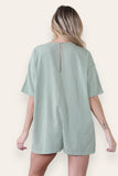 KATCH ME Women's Casual Plain V Neck Half Sleeve Side Pocket Loose Playsuit Playsuit