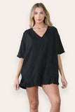 KATCH ME Women's Casual Plain V Neck Half Sleeve Side Pocket Loose Playsuit Playsuit 19.99