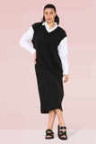 KATCH ME Black Casual Weave V Neck Long Sleeve Loose Shirtdress Dress 22.99
