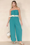 KATCH ME Women's Versatile Tie-Up Ruched Thin Waist Pleated Wide Leg Jumpsuit Jumpsuit 24.69