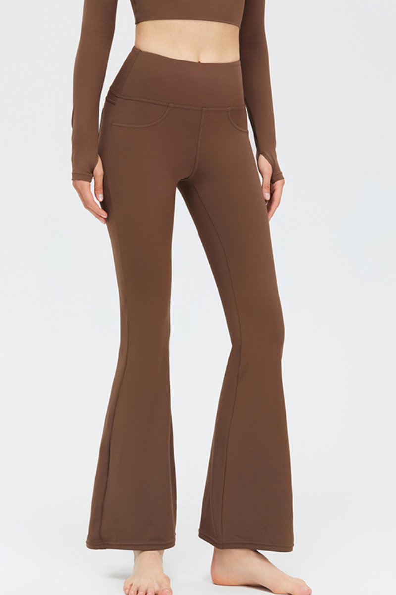 Brown bootcut yoga pants sales
