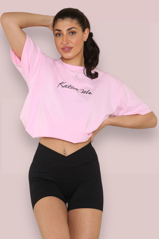 Trendy Letter Printing Valentine's Day Short Sleeve Top