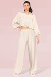 KATCH ME Beige Versatile Half Sleeve Button Crop Top & Elastic Waist Trousers Co-ord Co-ord 28.99