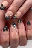 KATCH ME Nude & Black Moon & Star Press On Nail 24PCS Set Accessories 4.99