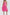 KATCH ME Fuchsia Lovely Thick Strap Pleated Pocket Slim Midi Dress Dress