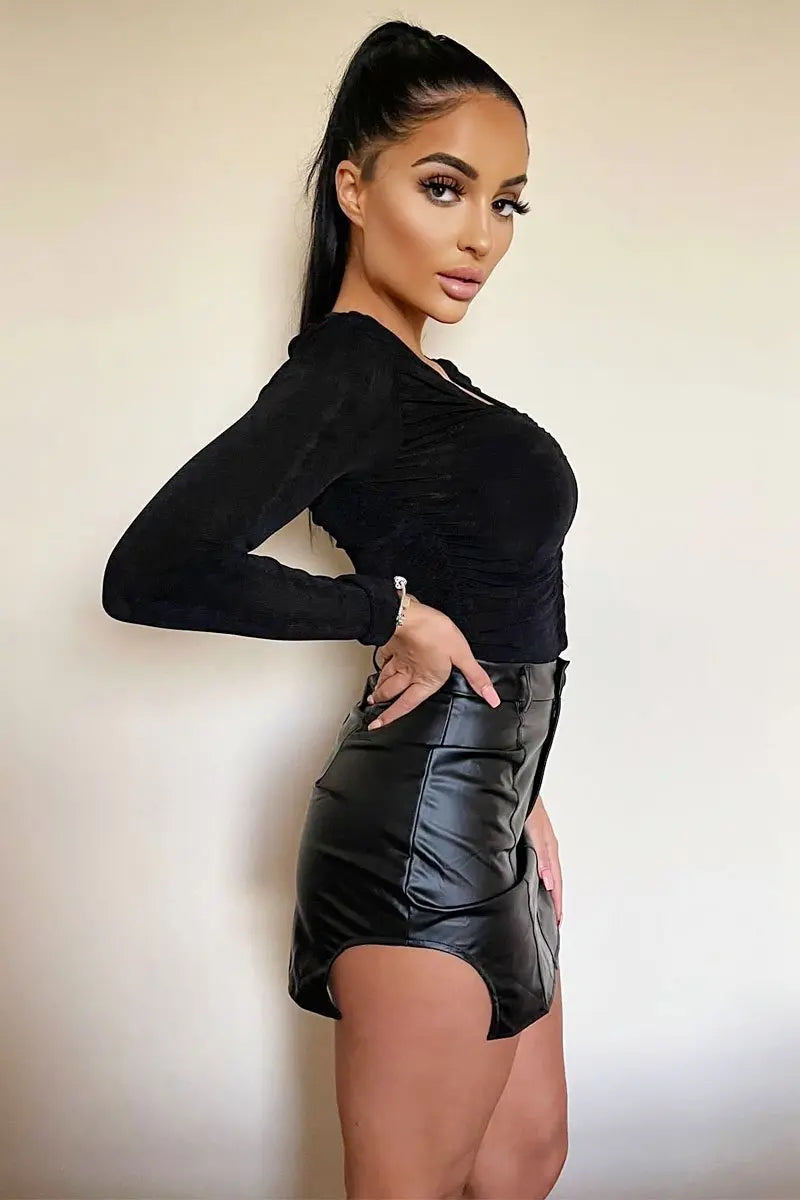 Materiel SIDE CUT OUTS PENCIL SKIRT - Pencil skirt - black - Zalando.co.uk