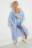 Blue Knitted Longline Cardigan