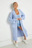 KATCH ME Blue Knitted Longline Cardigan Coat 20.99