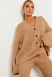 KATCH ME Camel Rib V Neck Knitted Top & Pants Loose Co-ord Co-ord 27.99