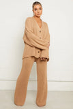 KATCH ME Camel Rib V Neck Knitted Top & Pants Loose Co-ord Co-ord 27.99