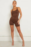 KATCH ME Chocolate Ribbed Body Sculpting Unitard- Tawny  13.99