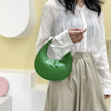 Green PU Zip Adjustable Handle Shoulder Hobo Bag