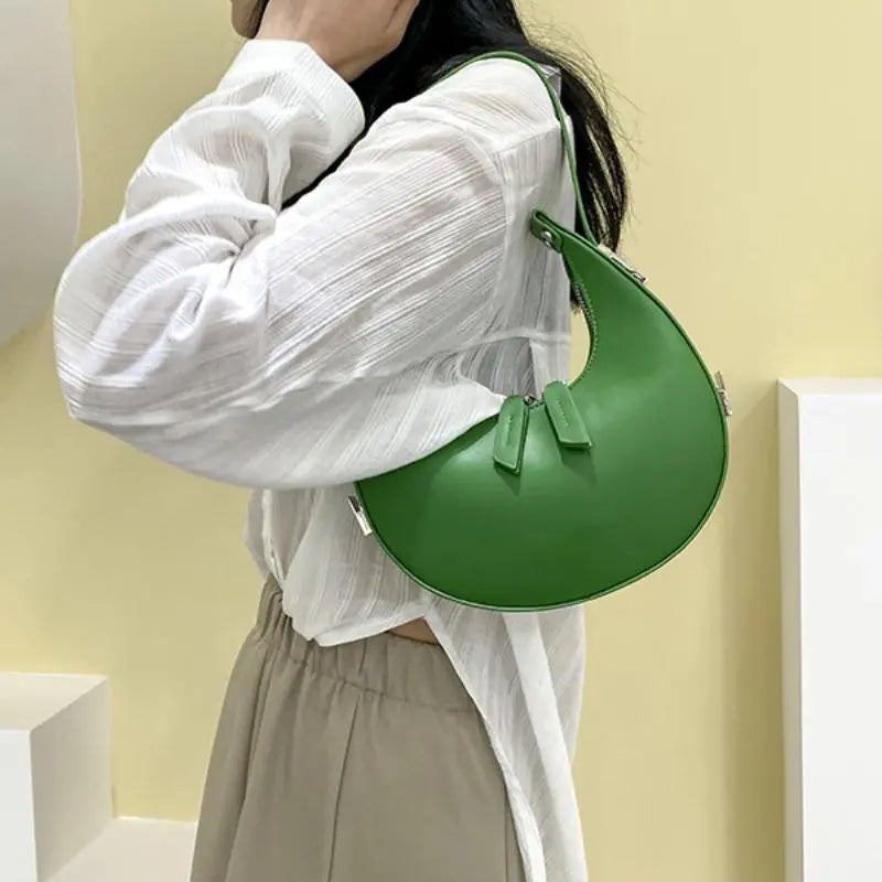 KATCH ME Green PU Zip Adjustable Handle Shoulder Hobo Bag  18.99