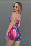 KATCH ME Multicolor Print Cutout Front Spaghetti Straps Co-Ord  20.99