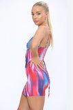 KATCH ME Multicolor Print Cutout Front Spaghetti Straps Co-Ord  20.99