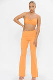 KATCH ME Orange Drawstring Open Back Crop Top & Wide Leg Pants Co-ord  23.99
