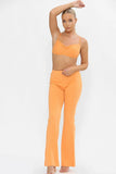 KATCH ME Orange Drawstring Open Back Crop Top & Wide Leg Pants Co-ord  23.99