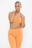 KATCH ME Orange Drawstring Open Back Crop Top & Wide Leg Pants Co-ord  23.99