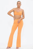 KATCH ME Orange Drawstring Open Back Crop Top & Wide Leg Pants Co-ord  23.99