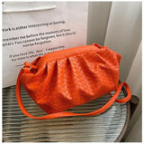 KATCH ME Orange PU Leather Weave Strap Pouch Crossbody Bag  23.99