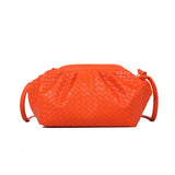 KATCH ME Orange PU Leather Weave Strap Pouch Crossbody Bag  23.99