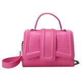 KATCH ME Rosy Croc Print Flap Handle Rivet Chain Crossbody Bag  22.99